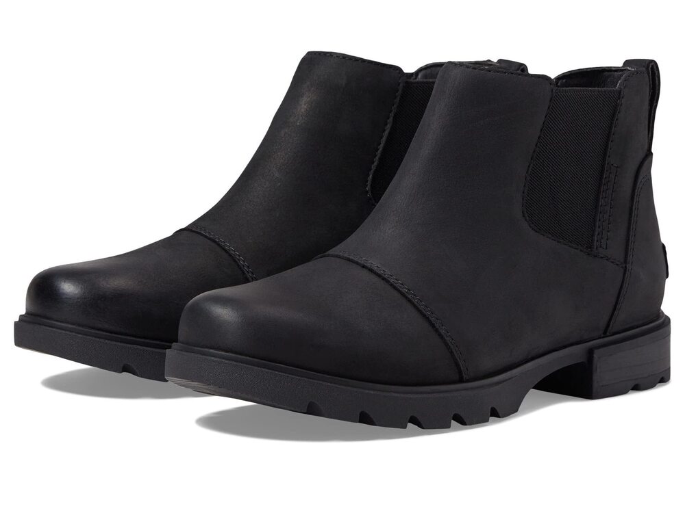 Sorel Women's Emelie LLL Chelsea Waterproof Boot - Black, Black - 9